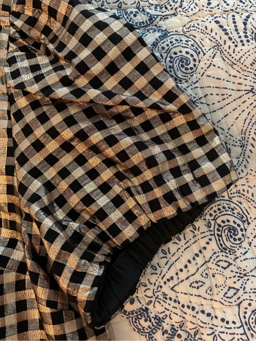 J. Crew Gingham Puff-Sleeve Top - size small